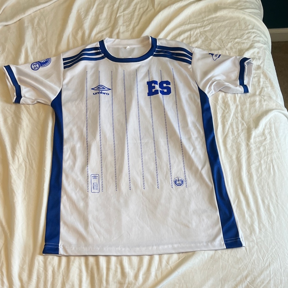 Umbro White and Blue El Salvador Soccer Jersey